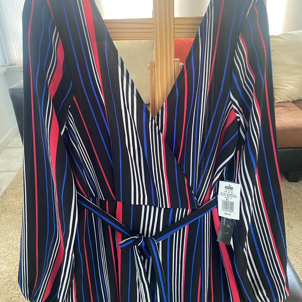 NWT Trixxi Multicolor Striped Long sleeve Romper